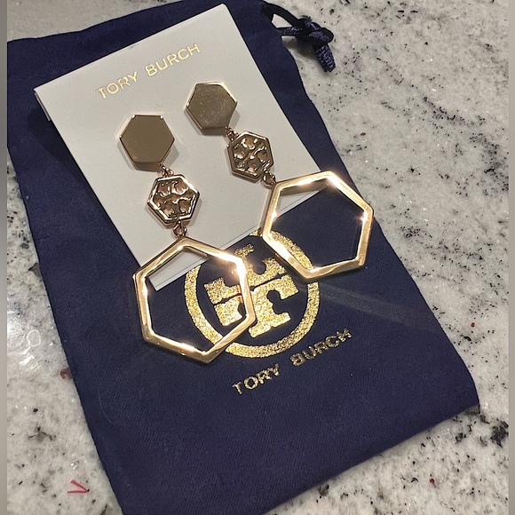 Tory Burch Jewelry - Brand New Tory Burch TB dangle earrings in Gold.